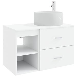 vidaXL Juego de muebles de ba&ntilde;o 2 uds. Blanco Madera de ingenier&iacute;a