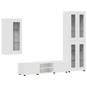 vidaXL Conjunto de mueble de TV con caj&oacute;n FLORIN 3 pcs brillante