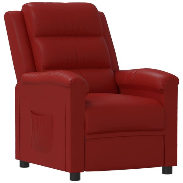 vidaXL Sill&oacute;n reclinable de cuero sint&eacute;tico rojo tinto