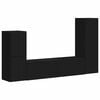 vidaXL Conjunto de mueble de TV 4 uds. Negro Madera de ingenier&iacute;a