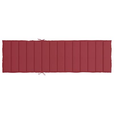 vidaXL Cojín de tumbona de tela Oxford rojo tinto 200x70x3 cm