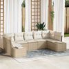 vidaXL Conjunto de sof&aacute; de jard&iacute;n 7 pcs Beige rat&aacute;n sint&eacute;tico