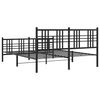 vidaXL Estructura cama sin colch&oacute;n con estribo metal negro 160x200 cm