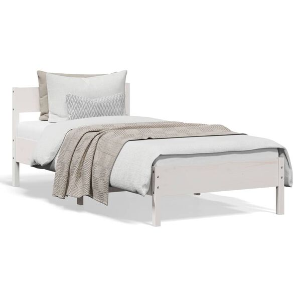 vidaXL Estructura de cama sin colch&oacute;n madera de pino blanca 90x200 cm