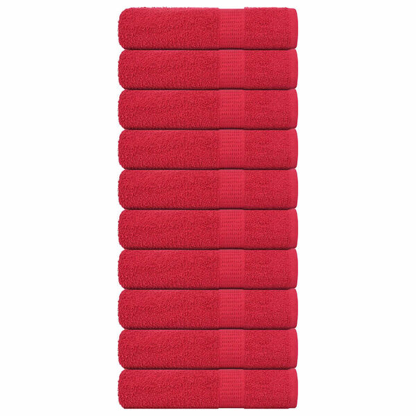 vidaXL Toallas de mano FROGN 10 uds rojo 50x100 cm 360 g/m&sup2;