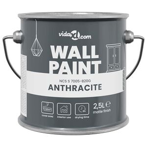 vidaXL Pintura de pared Gris 2,5 L Impresi&oacute;n en pared