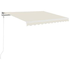vidaXL Toldo retr&aacute;ctil manual con LED color crema 350x250 cm