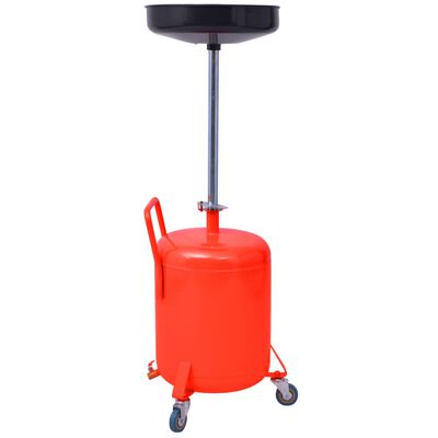 vidaXL Contenedor de drenaje para aceite usado 49,5 L acero rojo