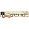 vidaXL Conjunto de sof&aacute;s de exterior con coj&iacute;n 7 pcs Blanco y Crema