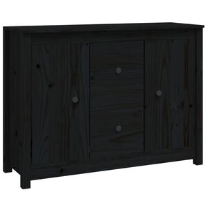 vidaXL Aparador de madera maciza de pino negro 100x35x74 cm