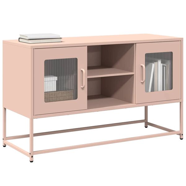 vidaXL Mueble para TV de acero rosa 100,5x39x60,5 cm