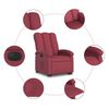 vidaXL Sill&oacute;n el&eacute;ctrico reclinable elevable de tela rojo tinto