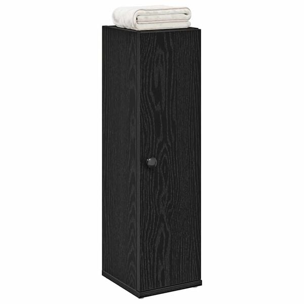 vidaXL Mueble de ba&ntilde;o con portarrollos negro 20,5x22x72 cm
