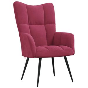 vidaXL Sill&oacute;n de relax de terciopelo rojo vino tinto