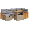 vidaXL Set de sof&aacute;s de jard&iacute;n y cojines 8 piezas rat&aacute;n sint&eacute;tico beige