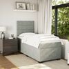 vidaXL Cama box spring con colch&oacute;n terciopelo gris claro 90x190 cm