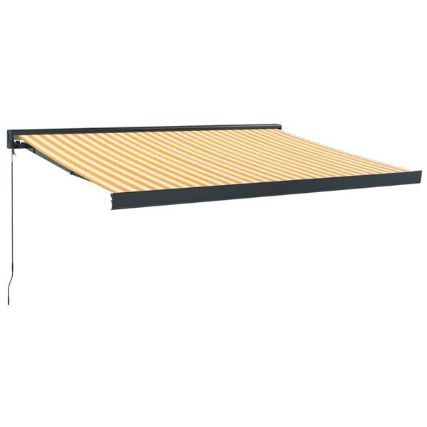 vidaXL Toldo retr&aacute;ctil aluminio y tela amarillo y blanco 3,5x2,5 m
