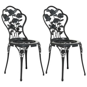 vidaXL Sillas de bistr&oacute; 2 unidades aluminio fundido negro