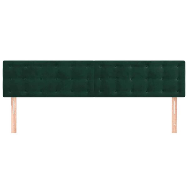 vidaXL Cabeceros 2 unidades de terciopelo verde oscuro 100x5x78/88 cm