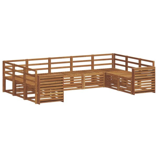 vidaXL Juegos de sof&aacute;s 9 pcs Natural Madera de Acacia S&oacute;lida