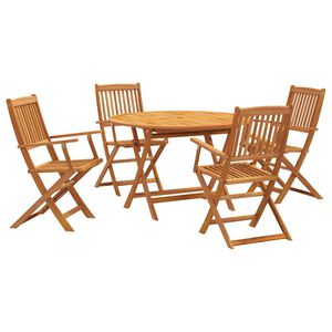 vidaXL Juego de comedor de jardín 5 piezas madera maciza de acacia