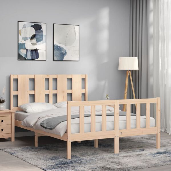 vidaXL Estructura de cama sin colch&oacute;n madera de pino blanca 140x200 cm