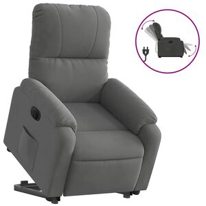 vidaXL Sill&oacute;n el&eacute;ctrico reclinable elevable tela microfibra gris
