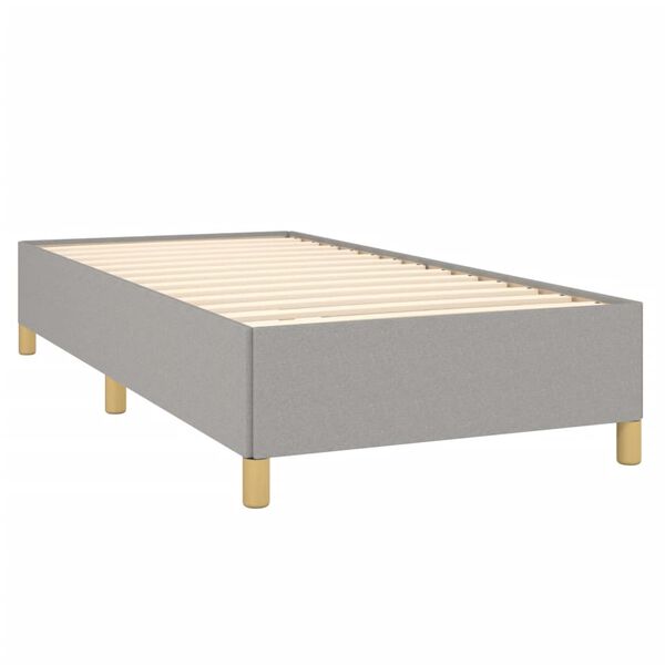 vidaXL Estructura de cama sin colch&oacute;n tela gris claro 90x200 cm