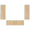 vidaXL Muebles TV pared con LED 6 pzas madera ingenier&iacute;a roble Sonoma