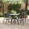 vidaXL Conjunto de Comedor de Jard&iacute;n 5 pcs Negro Aluminio
