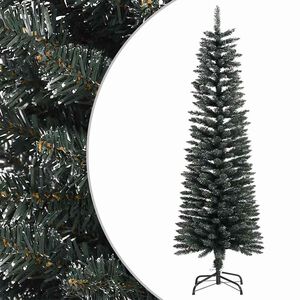vidaXL &Aacute;rbol Navidad artificial estrecho con soporte PVC verde 150 cm