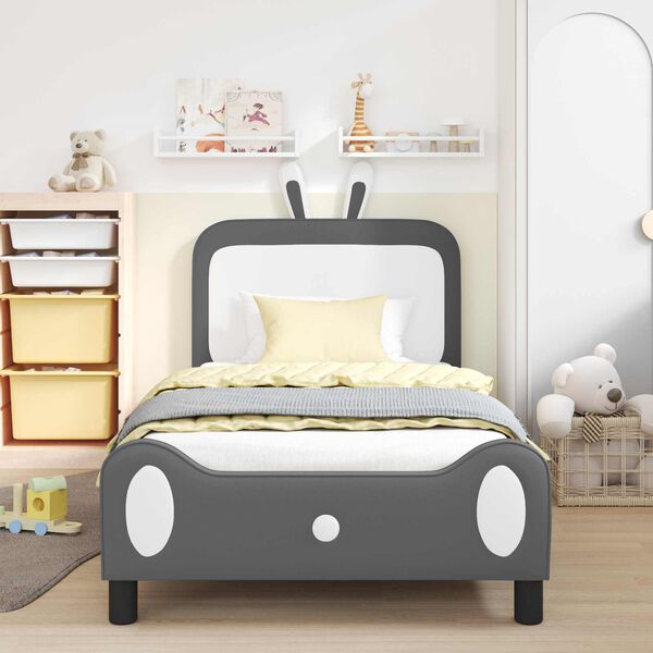 vidaXL Cama para niños con cabecero Gris Claro 90 x 190 cm PU