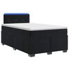 vidaXL Cama con Base Tapizada, Colch&oacute;n y Luz LED Negro 120 x 200 cm
