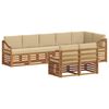 vidaXL Juegos de sof&aacute;s 8 pcs Natural y Beige Madera de Acacia S&oacute;lida