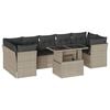 vidaXL Set de sof&aacute;s de jard&iacute;n 8 pzas y cojines rat&aacute;n sint&eacute;tico gris
