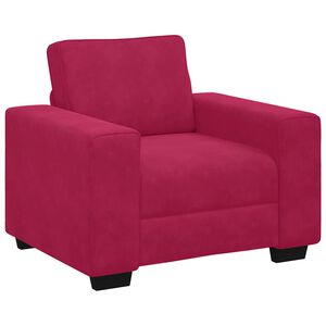 vidaXL Sill&oacute;n sof&aacute; color rojo vino, 100x77x82 cm, terciopelo