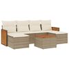 vidaXL Set sof&aacute;s de jard&iacute;n 7 piezas y cojines rat&aacute;n sint&eacute;tico beige