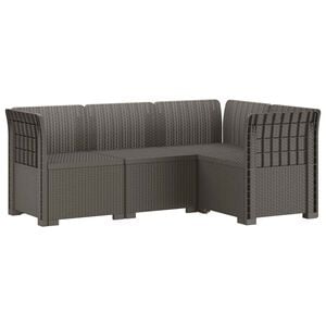 vidaXL Sof&aacute; de Jard&iacute;n para 4 Personas Estilo Rattan PP Gris Claro