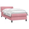 vidaXL Cama box spring con colch&oacute;n terciopelo rosa 100x220 cm