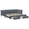 vidaXL Sof&aacute; cama nido con cajones terciopelo gris oscuro 90x190 cm
