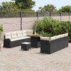 vidaXL Conjunto de sof&aacute; de jard&iacute;n 11 pcs Negro y crema 80 x 80 x 71 cm