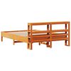 vidaXL Estructura de cama sin colch&oacute;n madera maciza marr&oacute;n 135x190 cm
