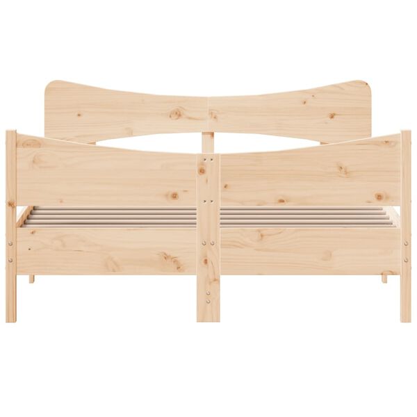 vidaXL Estructura de cama sin colch&oacute;n madera maciza de pino 160x200 cm