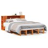 vidaXL Cama con estanter&iacute;a sin colch&oacute;n madera maciza marr&oacute;n 140x190 cm