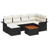 vidaXL Conjunto de sof&aacute;s de jard&iacute;n 7 uds. Negro rat&aacute;n sint&eacute;tico