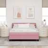vidaXL Cama tipo Box Spring con colch&oacute;n Rosa 140 x 190 cm Terciopelo