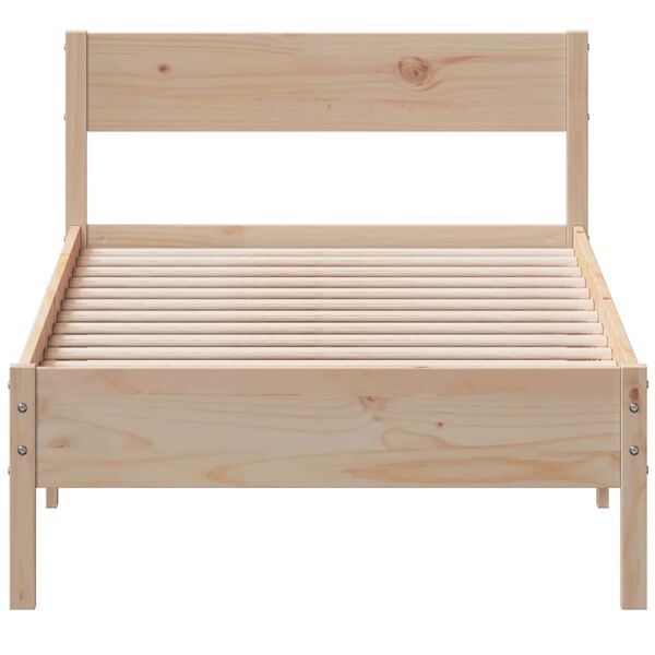 vidaXL Estructura de cama sin colch&oacute;n madera maciza pino 75x190 cm