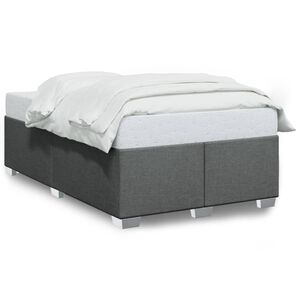 vidaXL Estructura de cama sin colch&oacute;n tela gris oscuro 120x190 cm