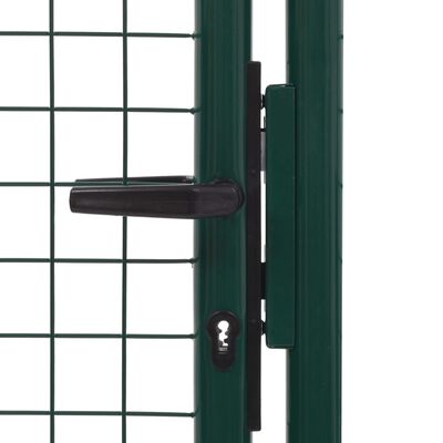 vidaXL Puerta de valla de acero verde 100x175 cm