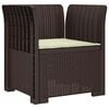 vidaXL Sill&oacute;n Individual con Coj&iacute;n Apariencia de Ratan PP Marr&oacute;n